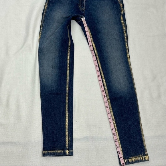 Caractere Milano Italy Women’s size 6 Gold Trim Skinny Stretch Jeans - Picture 14 of 16